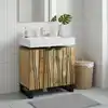 Image de Meuble De Lavabo De Salle De Bain Marron 62 X 33 X 58 Cm Vidaxl