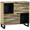 Image de Buffet bas - 80x33.5x75 cm - Bois massif de mangue - 2 portes - Style contemporain