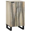 Image de Buffet en bois de manguier - vidaXL - 40x33.5x75 cm - Blanc et noir - Bois de manguier massif - Étagères pratiques