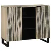 Image de Buffet en bois de manguier - vidaXL - Blanc - 90x33x75 cm - Bois de manguier massif - 25.2 kg - 2 portes - 1 étagère