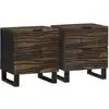 Image de Table De Chevet 2 Pcs Noyer 40 X 33 X 46 Cm Bois D'ingénierie Vidaxl