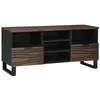 Image de Meuble TV moderne - vidaXL - Noyer - Bois dingénierie - 100x33x46 cm - Avec tiroir - 5 étagères - Design minimaliste