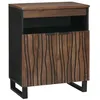 Image de Buffet en bois de manguier - vidaXL - Marron - 60x33x75 cm - Bois de manguier massif - 2 portes - Finition texturée