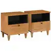 Image de Table De Chevet 2 Pcs Marron Clair 40 X 33 X 46 Cm Vidaxl