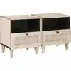 Image de Table De Chevet 2 Pcs Blanc 40 X 33 X 46 Cm Bois D'ingénierie Vidaxl
