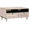 Image de Table Basse Blanc Blanchi 80 X 54 X 40 Cm Bois De Mangue Massif Vidaxl