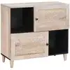 Image de Buffet Blanc Blanchi 80 X 33 X 75 Cm Bois De Mangue Massif Vidaxl