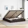 Image de Cadre De Lit Ottoman Sans Matelas Marron Foncé 160x200 Cm Tissu Vidaxl