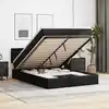 Image de Cadre De Lit Ottoman Avec Matelas Noir 140x200 Cm Similicuir Vidaxl