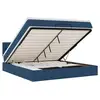 Image de Vidaxl cadre de lit ottoman avec matelas bleu 160x200 cm tissu