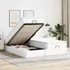 Image de Cadre De Lit Ottoman Avec Matelas Blanc 160x200 Cm Similicuir Vidaxl