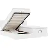 Image de Vidaxl cadre de lit ottoman avec matelas blanc 160x200 cm similicuir