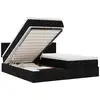 Image de Vidaxl cadre de lit ottoman avec matelas noir 200x200cm tissu
