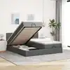 Image de Cadre De Lit Ottoman Avec Matelas Gris Foncé 180x200cm Tissu Vidaxl
