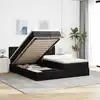 Image de Cadre De Lit Ottoman Avec Matelas Noir 200x200cm Tissu Vidaxl