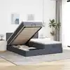 Image de Cadre De Lit Ottoman Avec Matelas Gris Foncé 200x200 Cm Velours Vidaxl