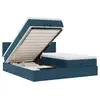 Image de Vidaxl cadre de lit ottoman avec matelas bleu foncé 200x200 cm velours