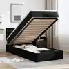 Image de Cadre De Lit Ottoman Avec Matelas Noir 90x200 Cm Similicuir Vidaxl