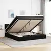 Image de Cadre De Lit Ottoman Avec Matelas Noir 180x200 Cm Velours Vidaxl
