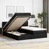 Image de Lit Ottoman Avec Matelas & Led Noir 160x200cm Similicuir Vidaxl