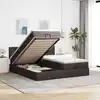 Image de Cadre De Lit Ottoman Avec Matelas Marron Foncé 180x200 Cm Tissu Vidaxl