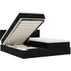 Image de Cadre De Lit Ottoman Avec Matelas Noir 200x200cm Tissu Vidaxl
