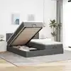Image de Cadre De Lit Ottoman Avec Matelas Gris Foncé 180x200cm Tissu Vidaxl