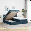 Image de Cadre De Lit Ottoman Avec Matelas Bleu Foncé 160x200 Cm Velours Vidaxl