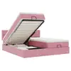 Image de Vidaxl cadre de lit ottoman avec matelas rose 180x200 cm velours