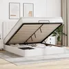 Image de VidaXL Cadre de lit ottoman avec matelas blanc 200x200 cm similicuir 3313022