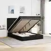 Image de Cadre De Lit Ottoman Avec Matelas Noir 140x200 Cm Tissu Vidaxl