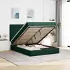 Image de Cadre De Lit Ottoman Avec Matelas Vert Foncé 140x190 Cm Velours Vidaxl