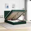 Image de vidaXL Cadre de lit ottoman avec matelas vert foncé 140x190 cm velours cadre de lit cadre de lit rembourré cadre de lit 3313472
