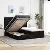 Image de Cadre De Lit Ottoman Avec Matelas Noir 200x200cm Tissu Vidaxl