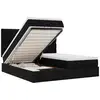 Image de Vidaxl cadre de lit ottoman avec matelas noir 200x200cm tissu