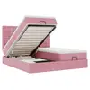 Image de Vidaxl cadre de lit ottoman avec matelas rose 180x200 cm velours