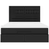 Image de Vidaxl cadre de lit ottoman avec matelas noir 140x190 cm similicuir