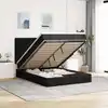 Image de Cadre De Lit Ottoman Avec Matelas Noir 140x200 Cm Tissu Vidaxl