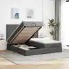 Image de Cadre De Lit Ottoman Avec Matelas Gris Foncé 180x200cm Tissu Vidaxl