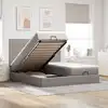 Image de Cadre De Lit Ottoman Avec Matelas Taupe 180x200 Cm Tissu Vidaxl