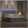 Image de Vidaxl cadre de lit ottoman et matelas gris clair 200x200cm tissu
