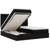 Image de Vidaxl cadre de lit ottoman avec matelas noir 200x200cm tissu