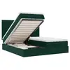 Image de Vidaxl cadre de lit ottoman avec matelas vert foncé 200x200 cm velours