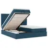 Image de Vidaxl cadre de lit ottoman avec matelas bleu foncé 200x200 cm velours