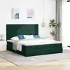 Image de Cadre De Lit Ottoman Avec Matelas Vert Foncé 180x200cm Velours Vidaxl