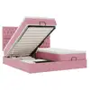 Image de Vidaxl cadre de lit ottoman avec matelas rose 180x200 cm velours