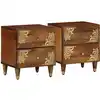 Image de Cabinet De Chevet Avec Tiroir 2 Pcs Marron Miel 40 X 33 X 46 Cm Vidaxl