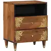 Image de Cabinet De Chevet Avec Tiroir Marron Miel 50 X 33 X 62 Cm Vidaxl