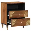Image de Vidaxl cabinet de chevet avec tiroir marron miel 50 x 33 x 62 cm