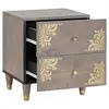 Image de Vidaxl cabinet de chevet gris 40 x 33 x 46 cm bois de mangue massif